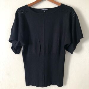 Cable & gauge. Black Knitted sweater. Size S. Short sleeves.